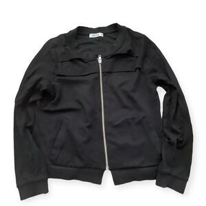 Cardigan sweater small black front zipper